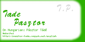 tade pasztor business card