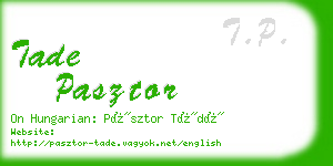 tade pasztor business card